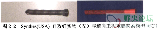 左边的是真实的钉子，右边是他建的模型