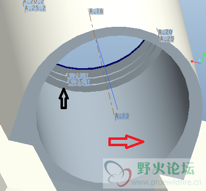 在红色箭头指示位置画黑色箭头处一样的台阶圈