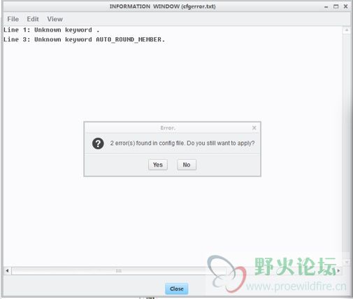 Creo2.0打开3D文件出现此对话框，点击Yes后，正常使用。