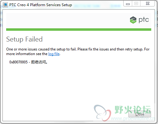 单独安装creosvcs_64的错误提示