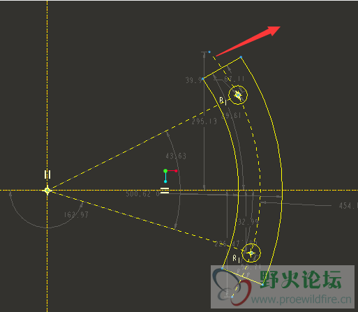 关于箭头所指的中心线怎么在工程图中显示