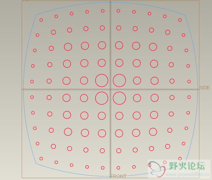 孔随外形均布，渐变