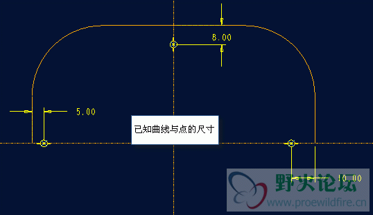 三个已知点的尺寸