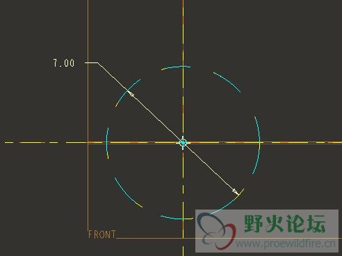 先构建一个直径为7的圆