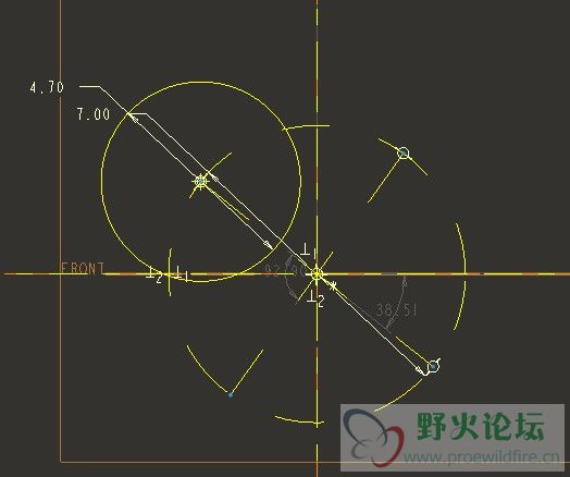 在一个构建线上的点画圆