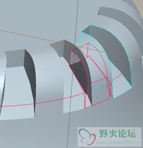 那个红色线条是剪切后的特征